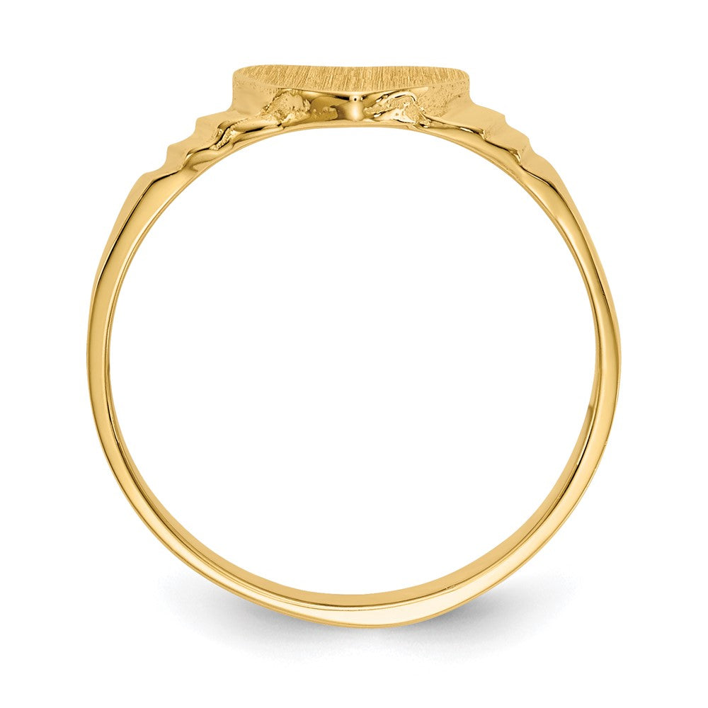 10K Satin Children's Heart Signet Ring