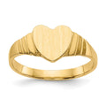 10K Satin Children's Heart Signet Ring