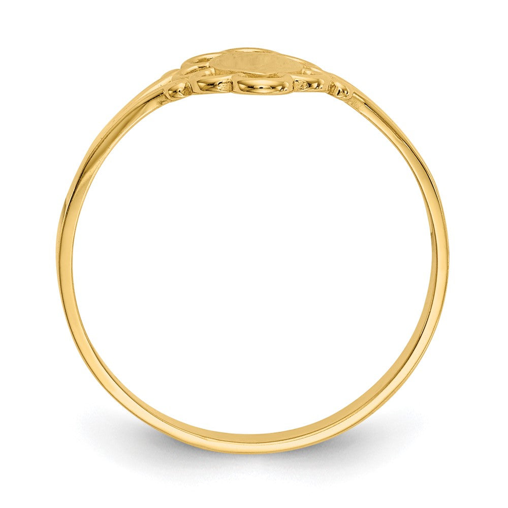 10K Filigree Oval Polished Center Child's Signet Ring