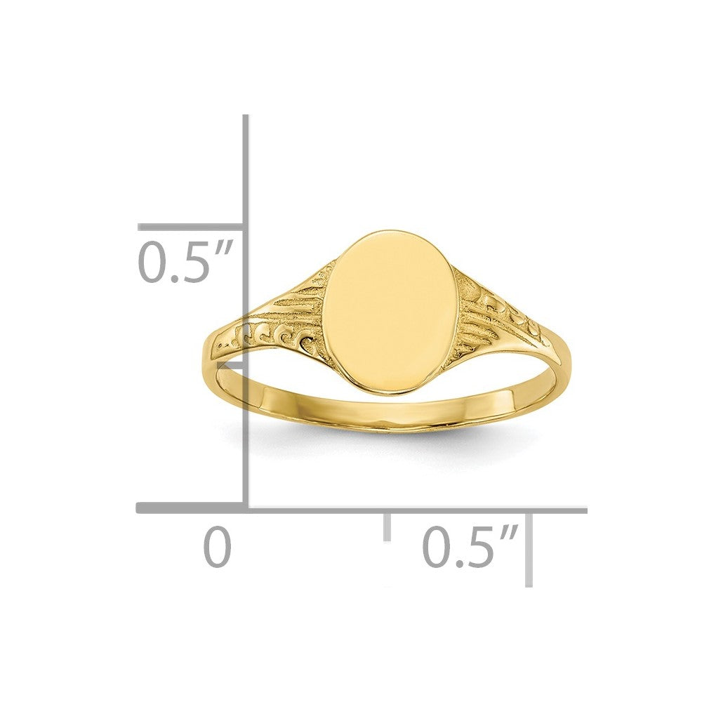 10K Oval Polished Child Signet Ring