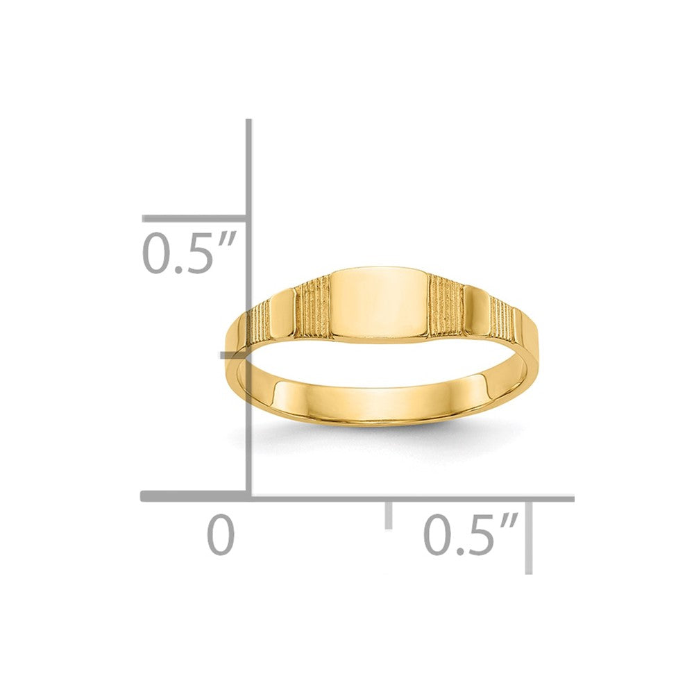 10K Polished Square Baby Signet Ring