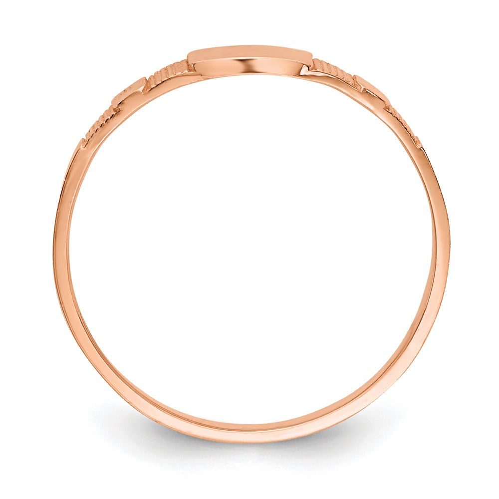 10K Rose Gold Polished Square Baby Signet Ring