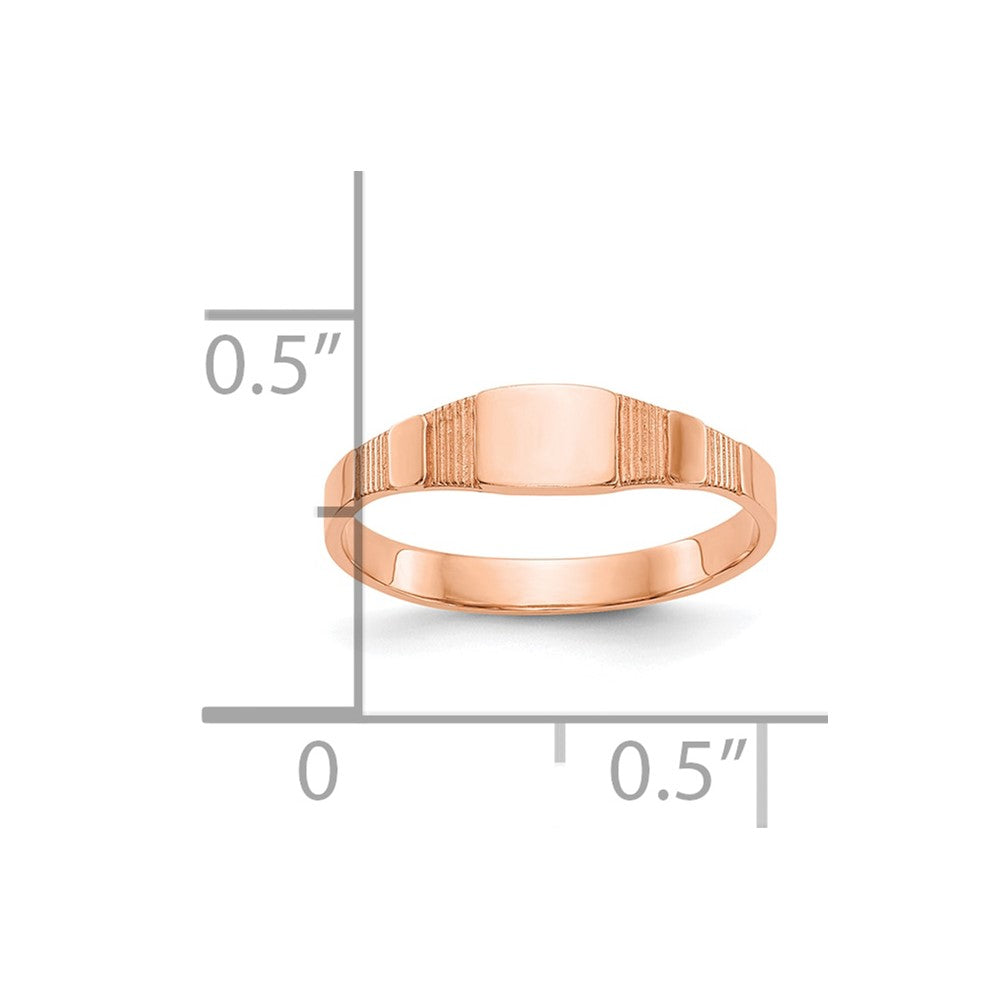 10K Rose Gold Polished Square Baby Signet Ring