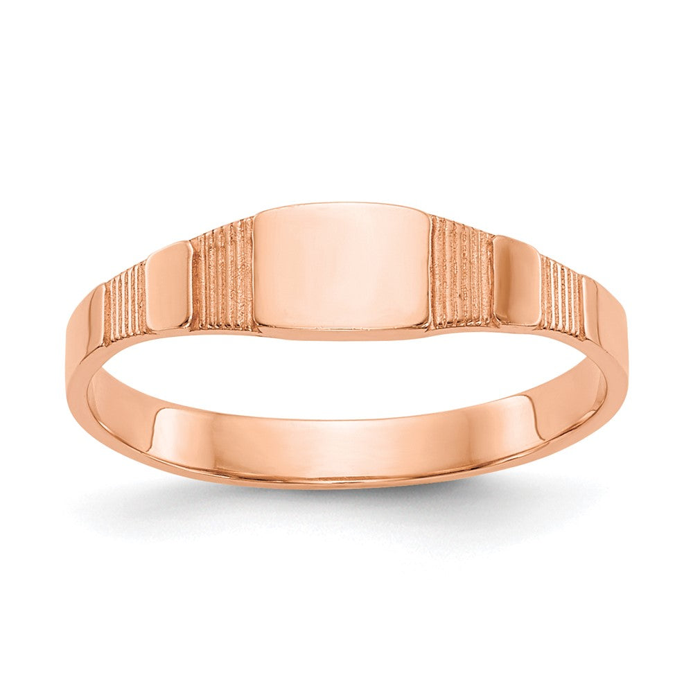 10K Rose Gold Polished Square Baby Signet Ring
