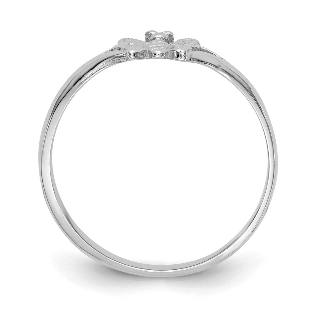 10K White Gold Butterfly Baby Ring