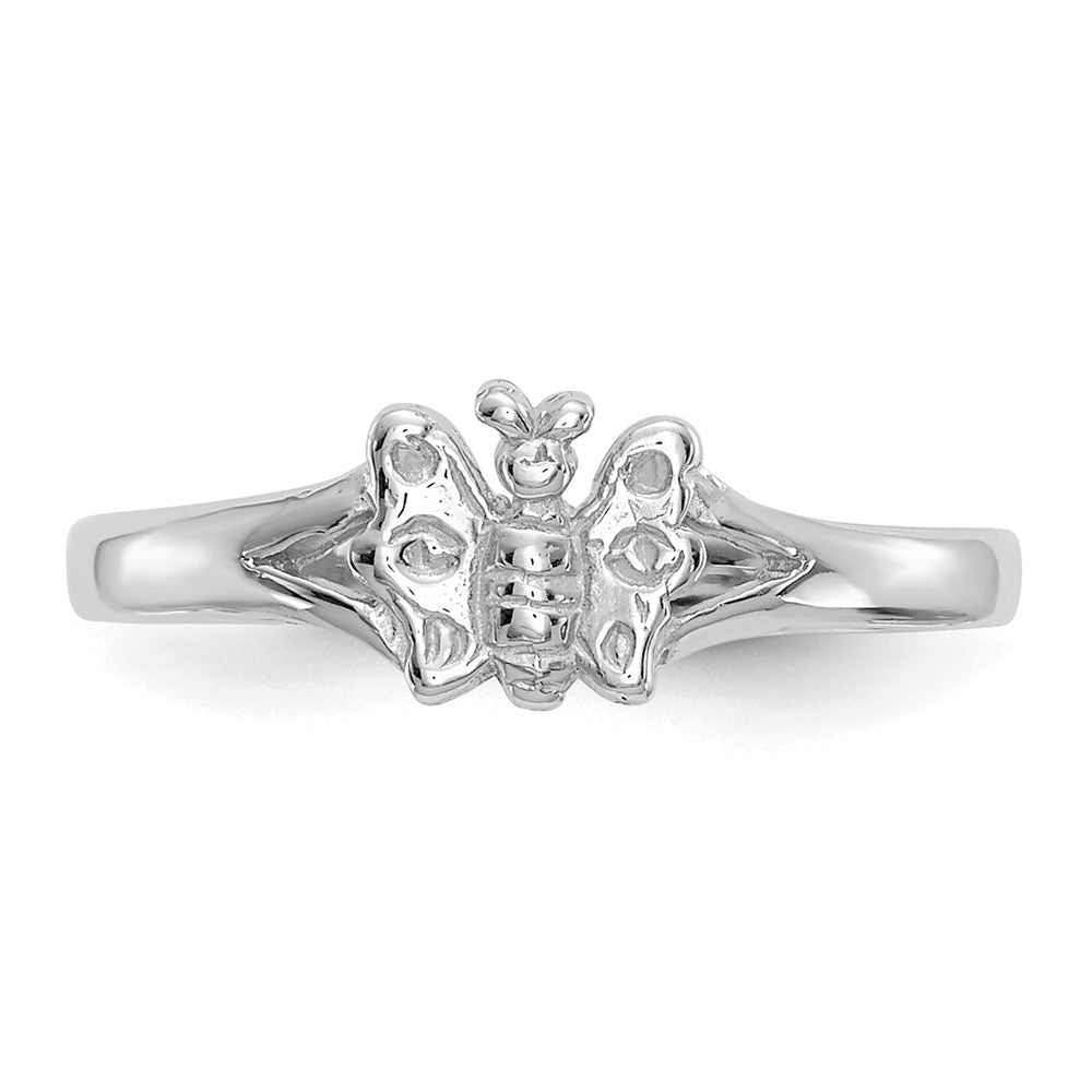 10K White Gold Butterfly Baby Ring