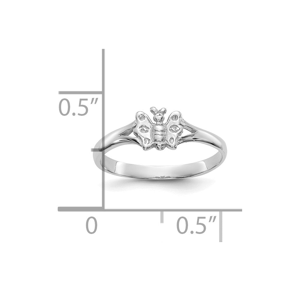 10K White Gold Butterfly Baby Ring