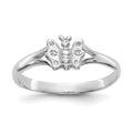 10K White Gold Butterfly Baby Ring