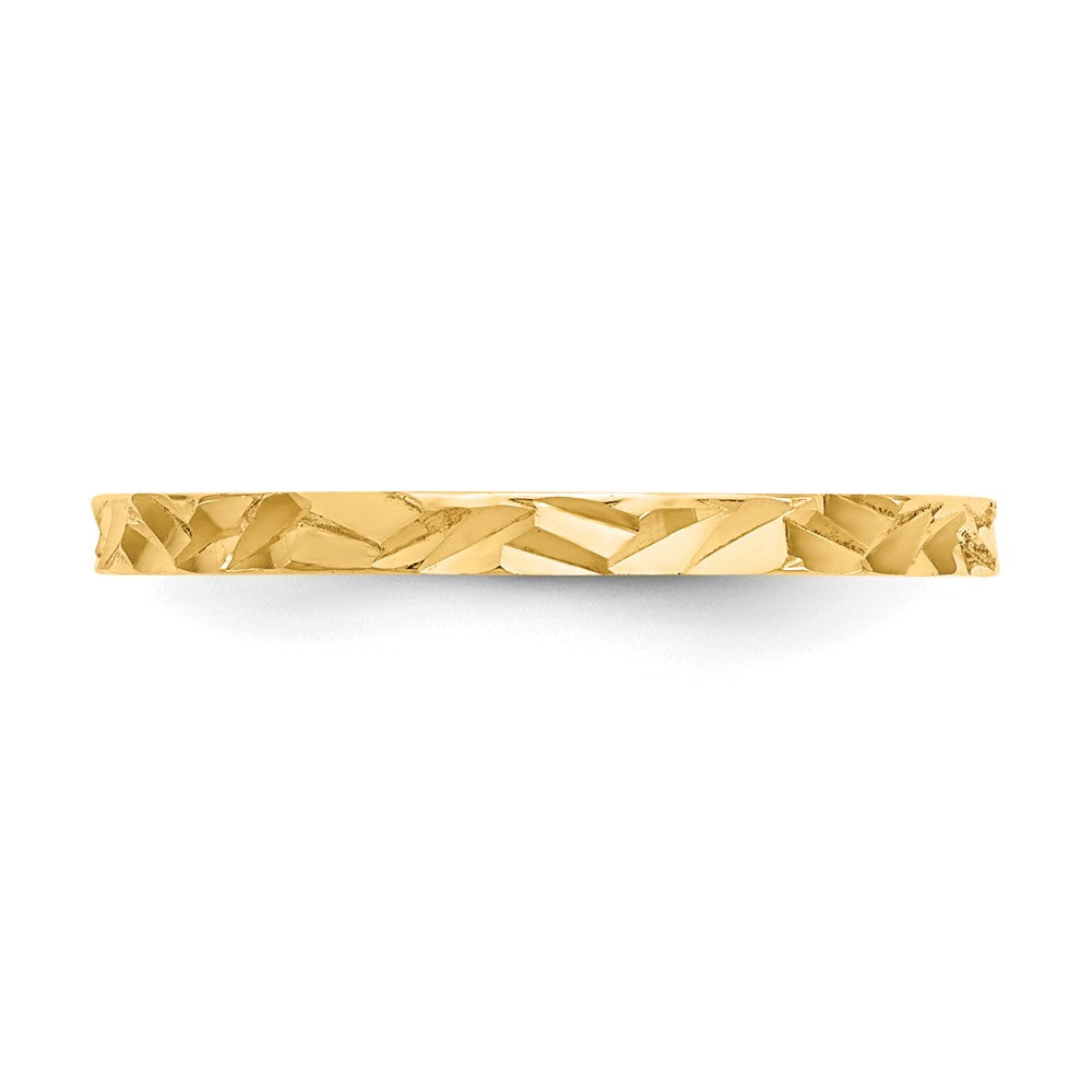10K Diamond-cut Zig-Zag Design Band Childs Ring