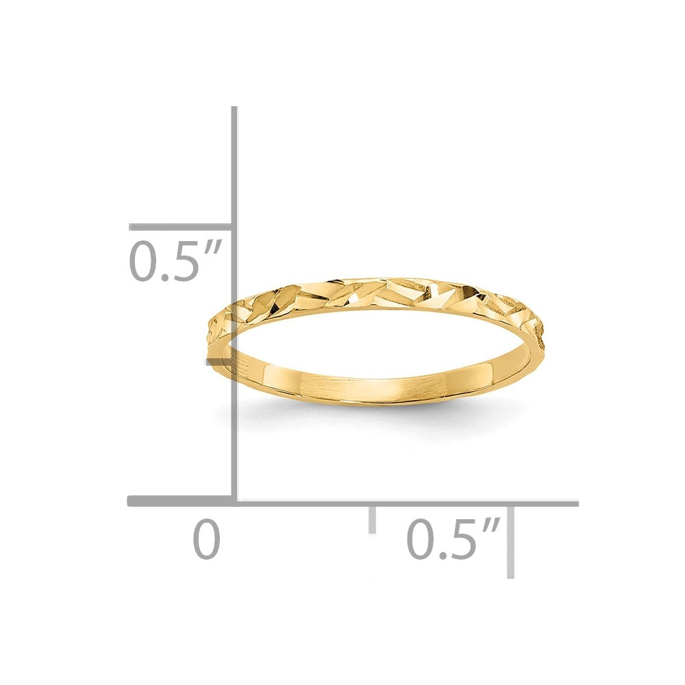 10K Diamond-cut Zig-Zag Design Band Childs Ring