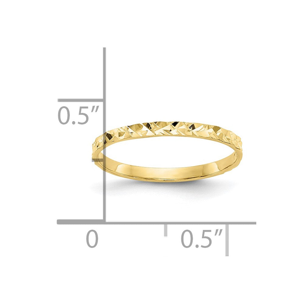 10K Diamond-cut Design Band Childs Ring