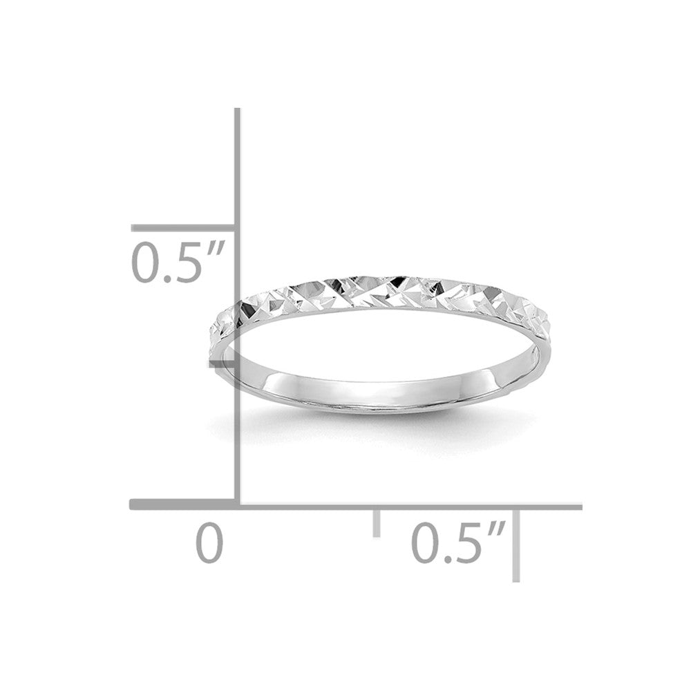 10K White Gold Diamond-cut Design Band Childs Ring