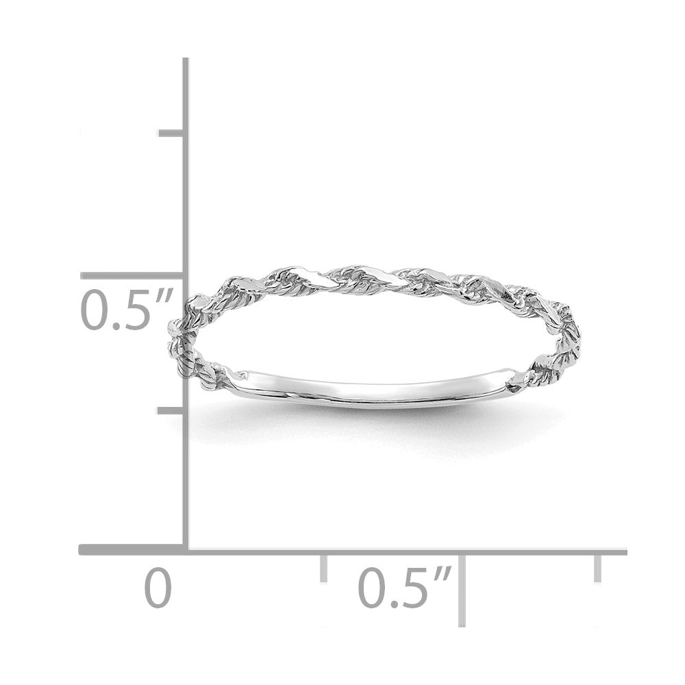 10KW Diamond-cut Textured Rope Band Ring