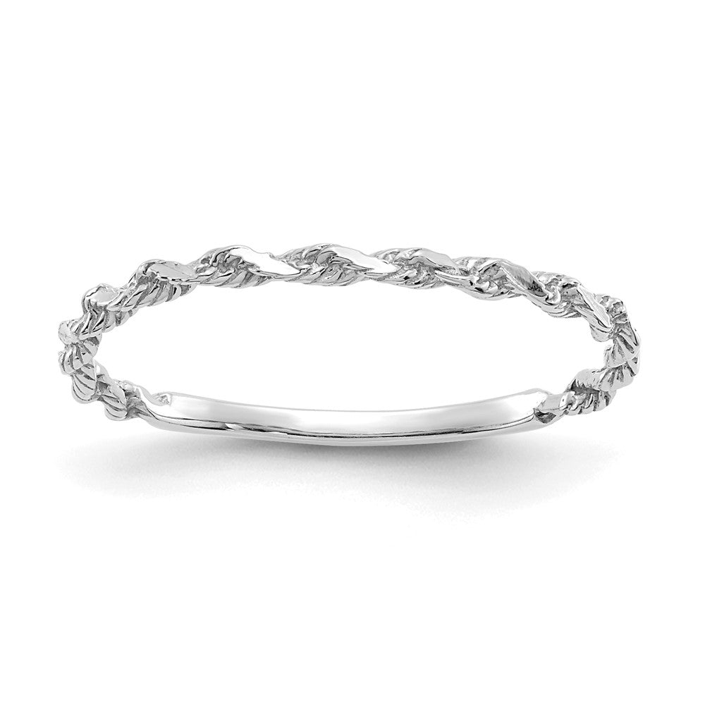 10KW Diamond-cut Textured Rope Band Ring