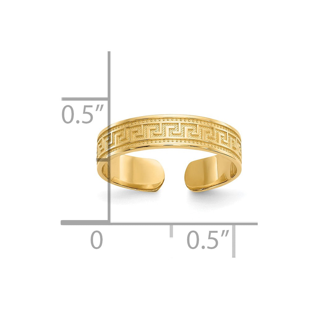 10K Greek Key Toe Ring