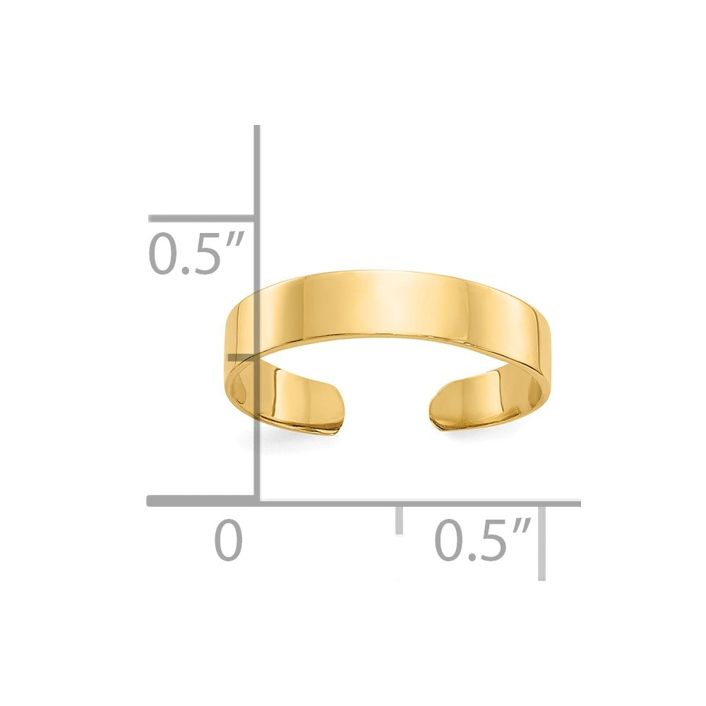 10K Adjustable Polished Band Toe Ring