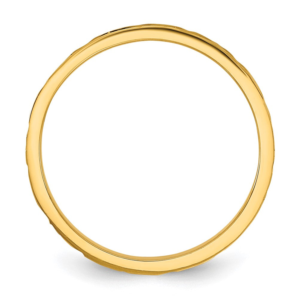 10K Diamond-cut Zig-Zag Design 2mm Band Baby / Children's Ring