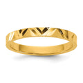 10K Diamond-cut Zig-Zag Design 2mm Band Baby / Children's Ring