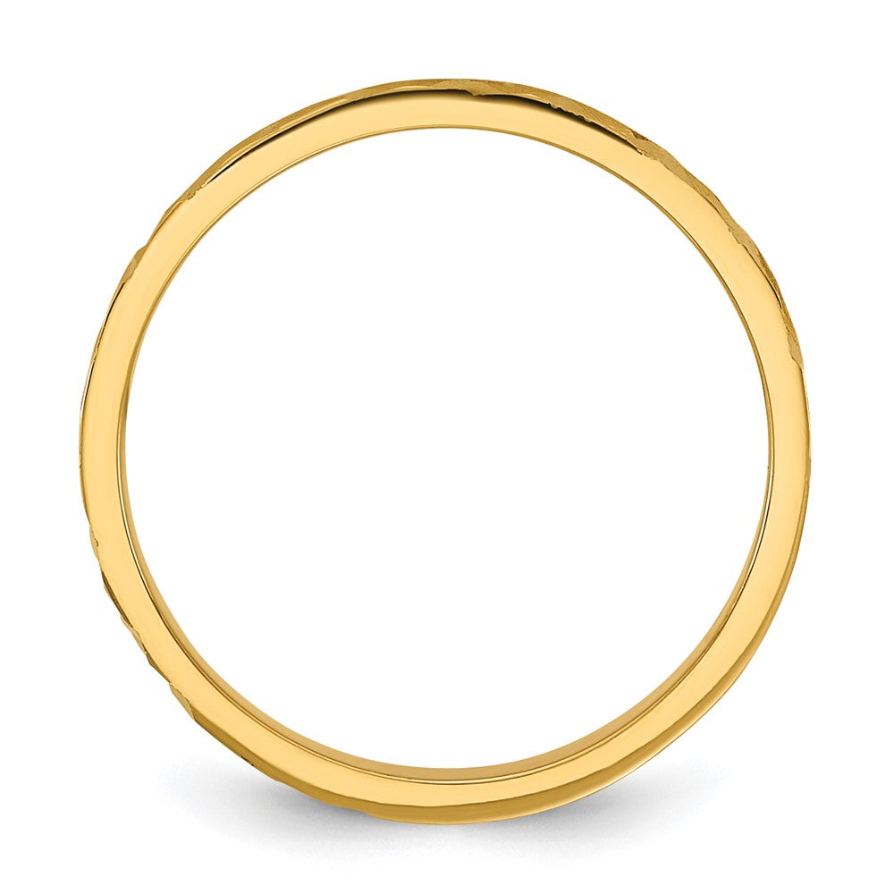 10K Diamond-cut Design 2mm Band Baby / Children's Ring
