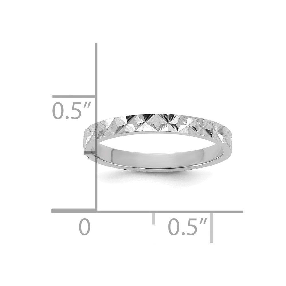 10K White Gold Diamond-cut Design 2mm Band Baby / Children's Ring