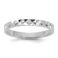 10K White Gold Diamond-cut Design 2mm Band Baby / Children's Ring