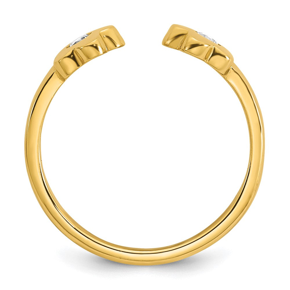 10k Polished CZ Flower Toe Ring