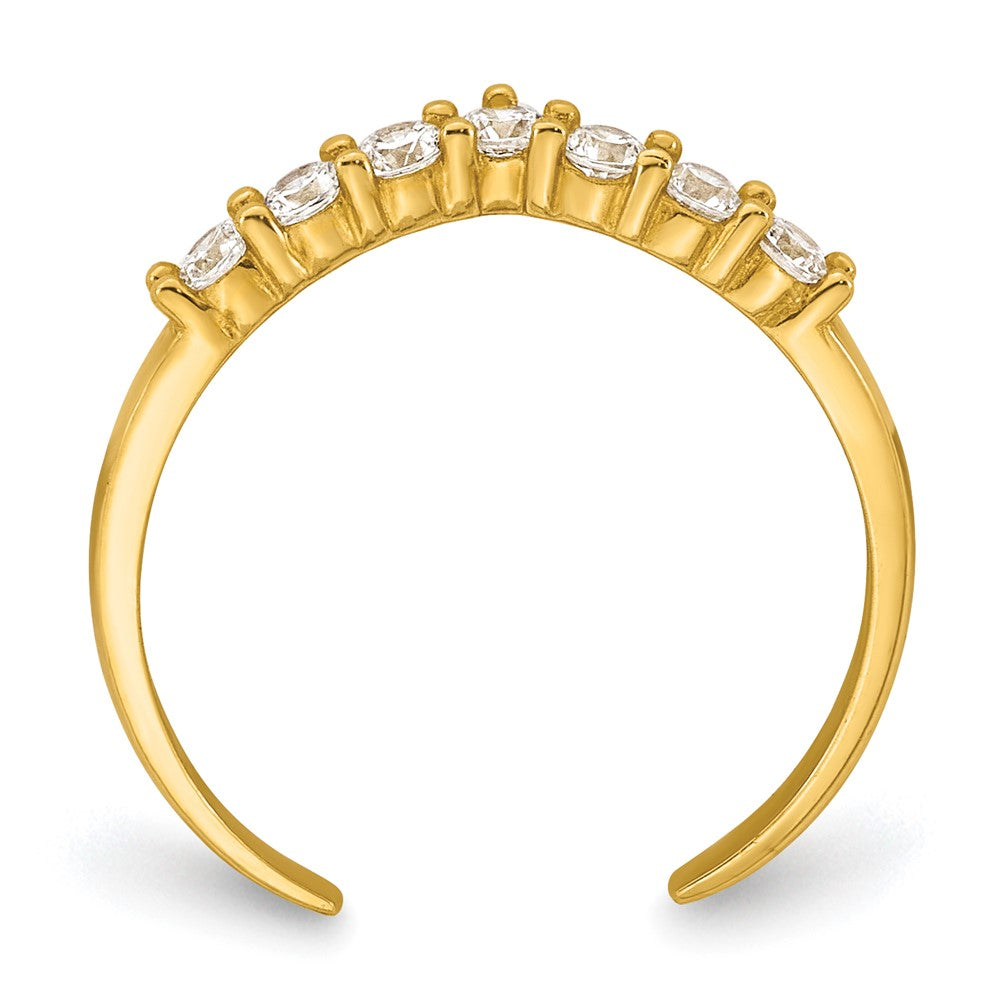 10k Polished CZ Toe Ring