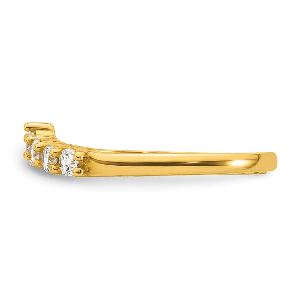 10k Polished CZ Toe Ring