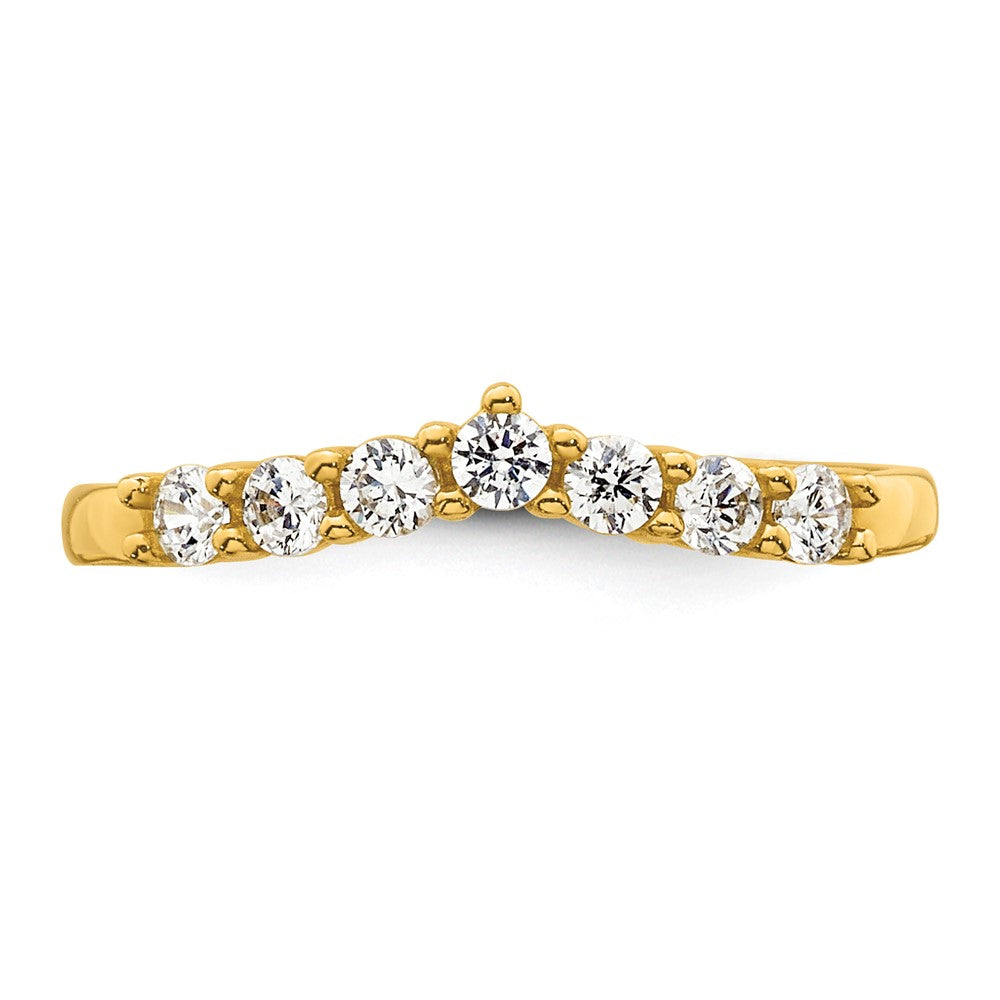 10k Polished CZ Toe Ring