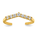 10k Polished CZ Toe Ring