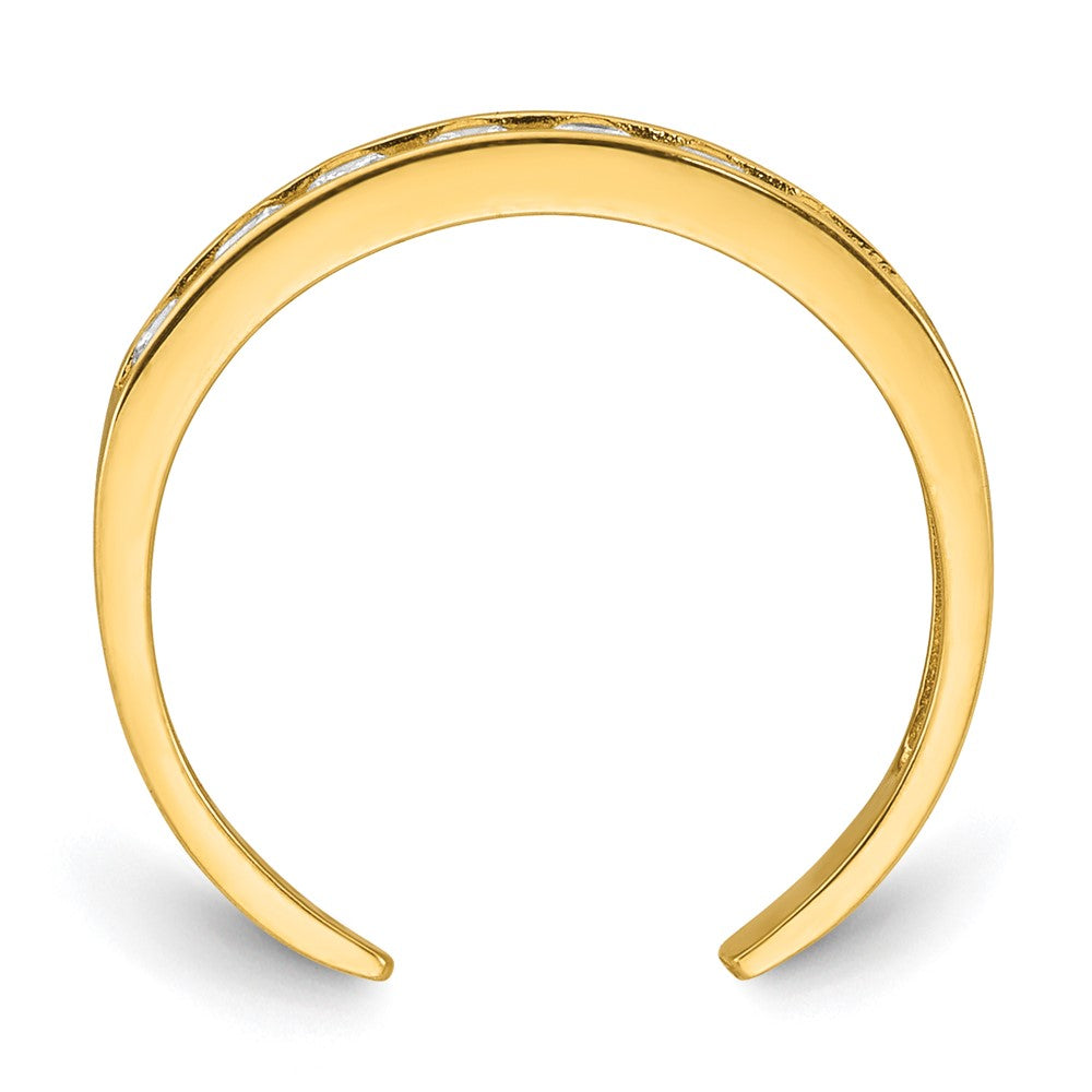 10k Polished CZ Toe Ring
