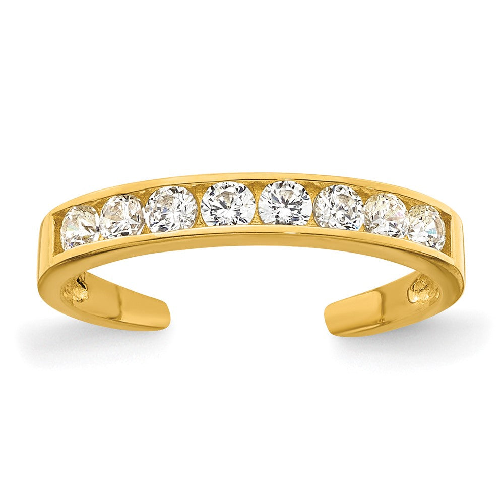 10k Polished CZ Toe Ring
