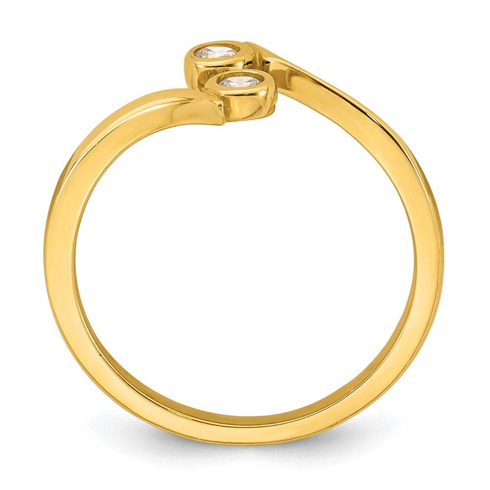 10k Polished CZ Toe Ring