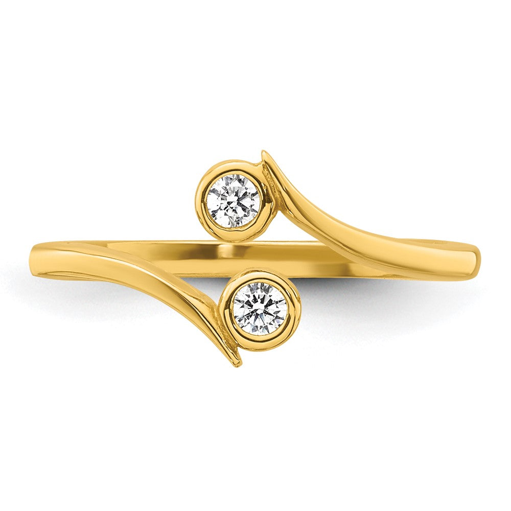 10k Polished CZ Toe Ring