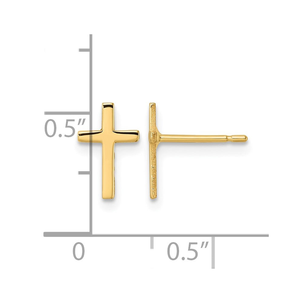 10k Polished Cross Earrings