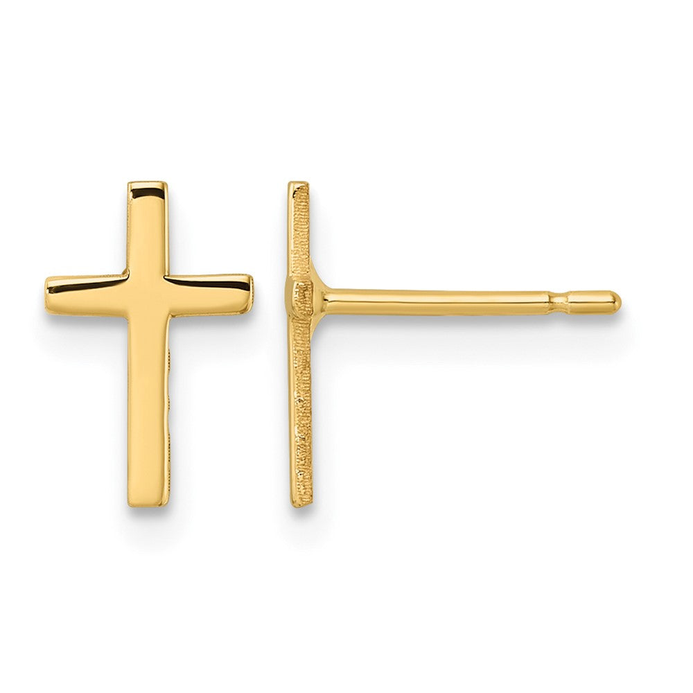 10k Polished Cross Earrings