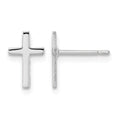 10k White Gold Polished Cross Earrings