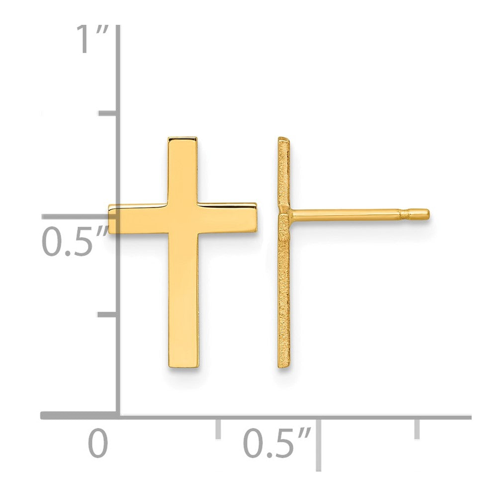 10k Polished Cross Earrings