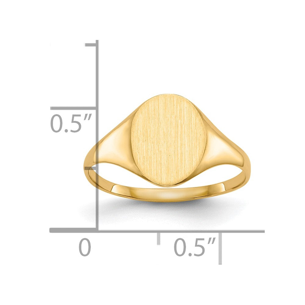10k 10.0x8.5mm Closed Back Signet Ring