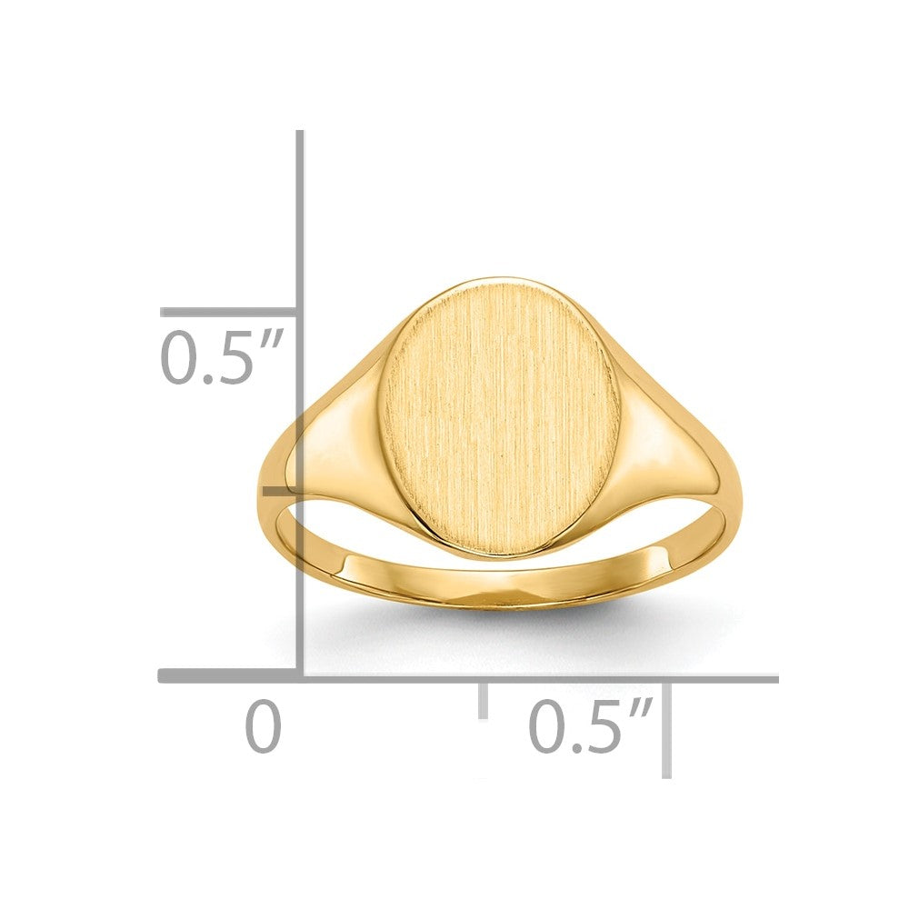 10k 11.0x9.5mm Closed Back Signet Ring