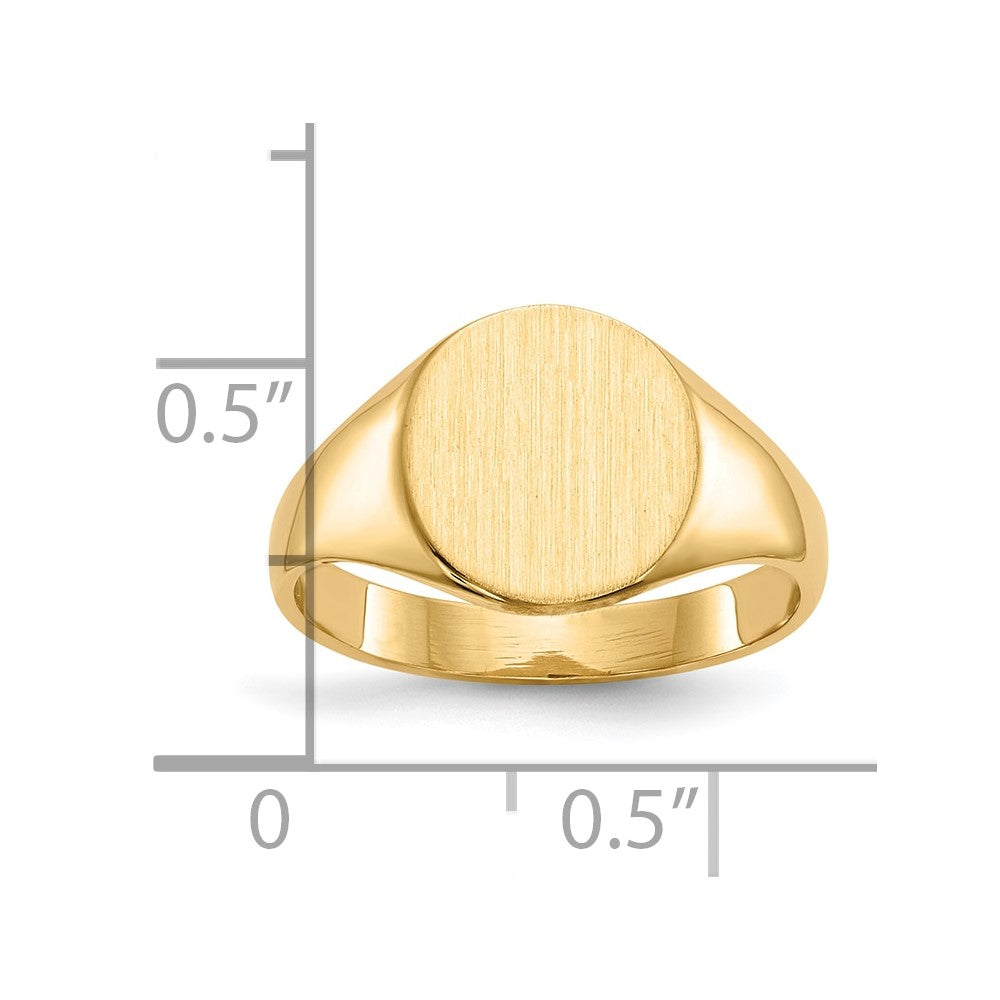 10k 9.5x10.0mm Closed Back Signet Ring