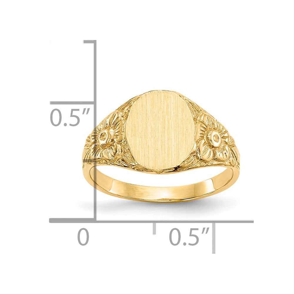 10k 10.0x8.0mm Closed Back Signet Ring