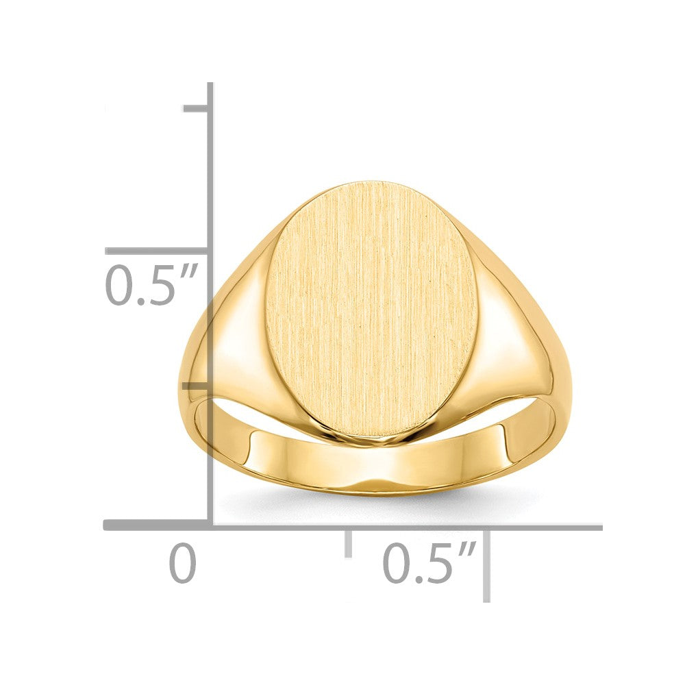 10k 14.0x10.0mm Closed Back Signet Ring