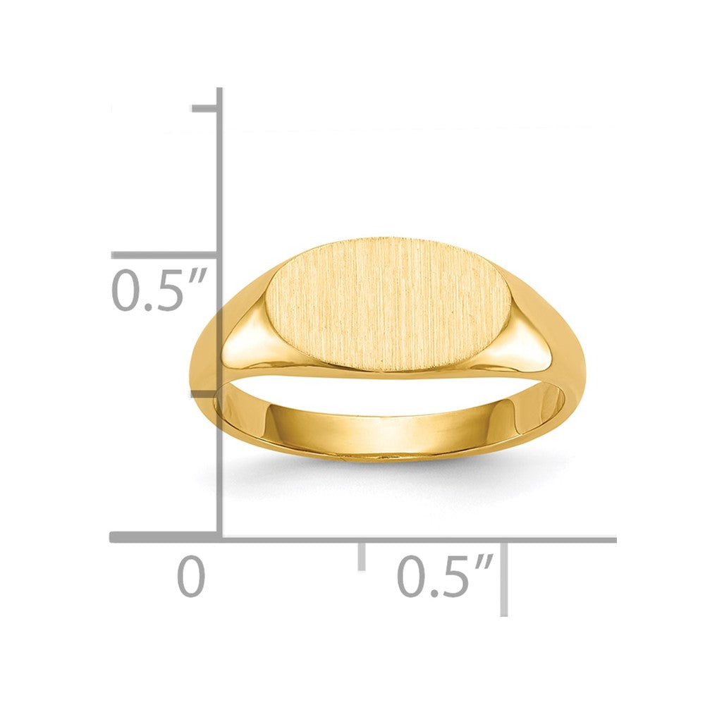 10k 6.5x11.5mm Closed Back Signet Ring