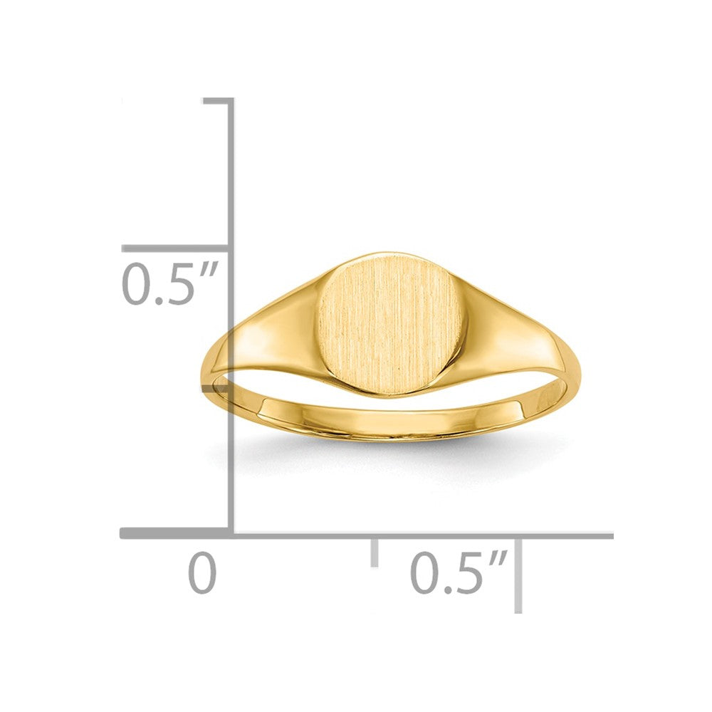 10k 6.5x7.5mm Closed Back Signet Ring