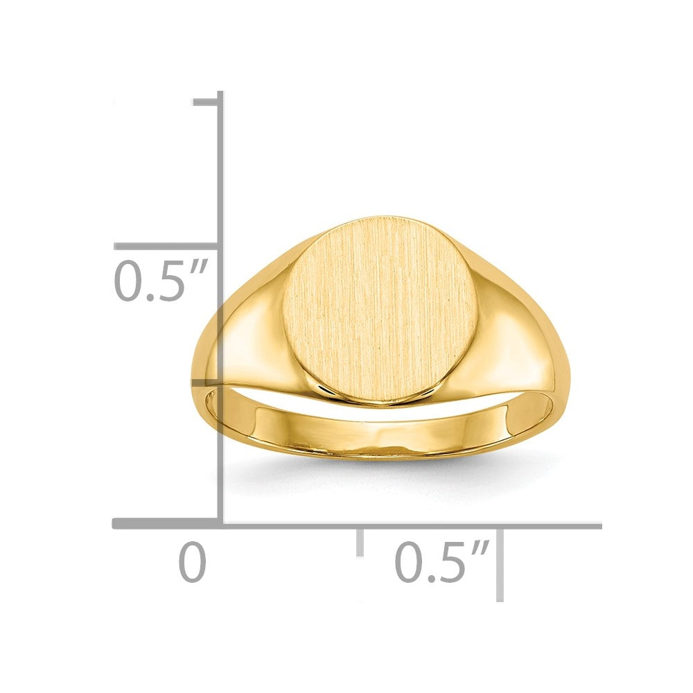 10k 8.5x9.5mm Closed Back Signet Ring