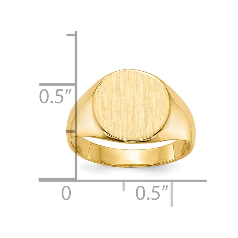 10k 10.5x11.0mm Closed Back Signet Ring