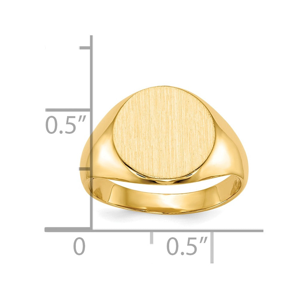 10k 11.5x12.0mm Closed Back Signet Ring