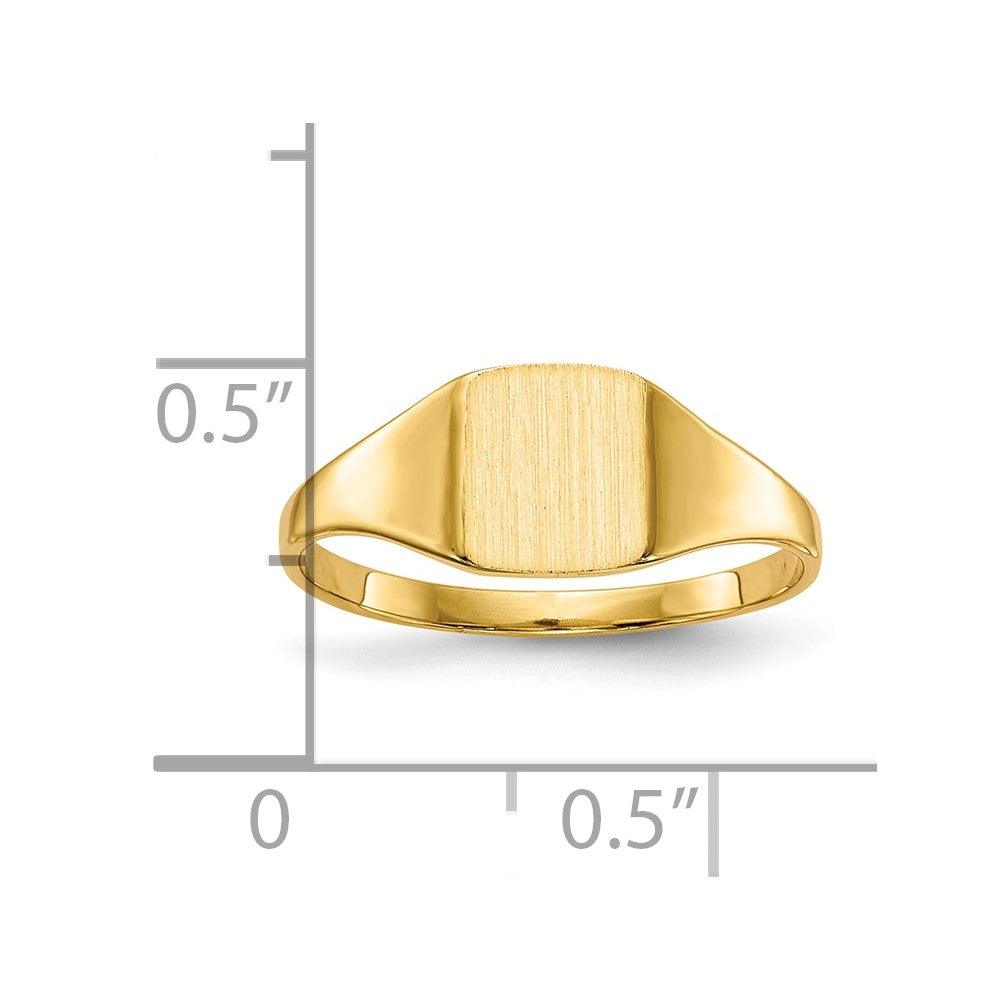 10k 6.5x7.0mm Closed Back Signet Ring