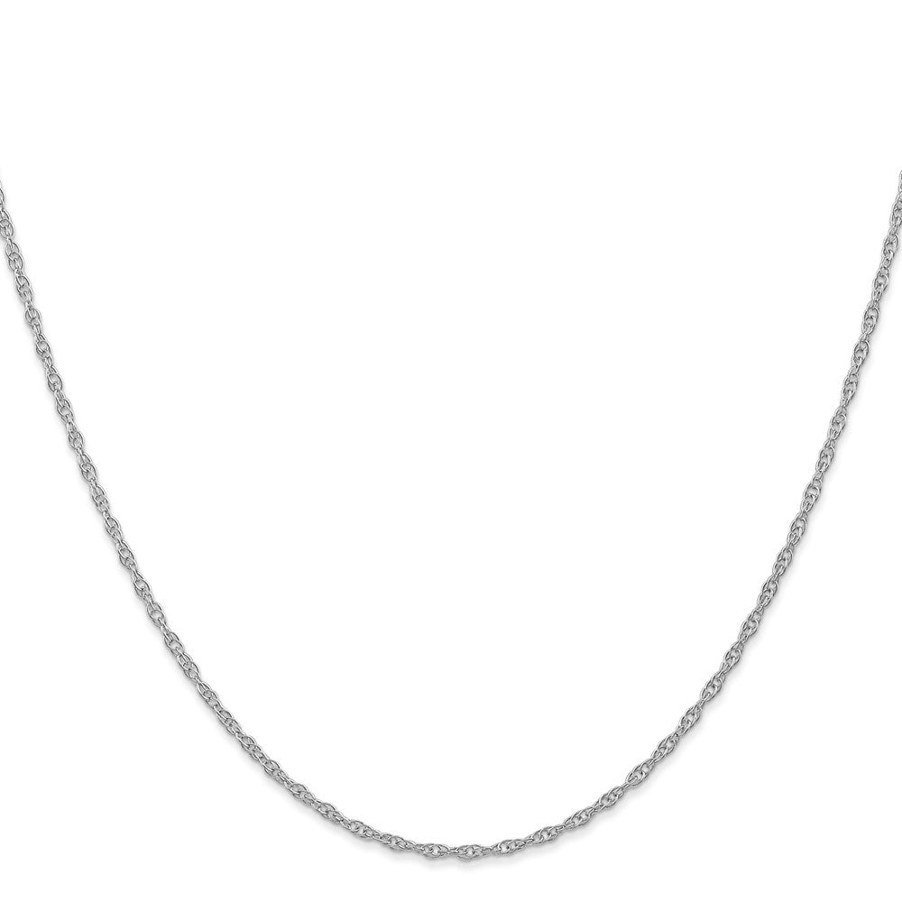 14K White Gold 1.35mm Carded Cable Rope Chain